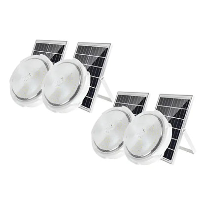 X4 Lampara Redonda De Techo Solar 100w M Casa Plafón Solar Color Blanco Frio