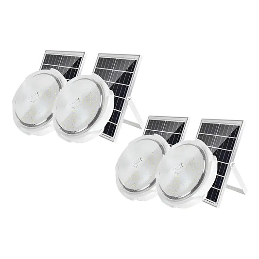 X4 Lampara Redonda De Techo Solar 100w M Casa Plafón Solar Color Blanco Frio