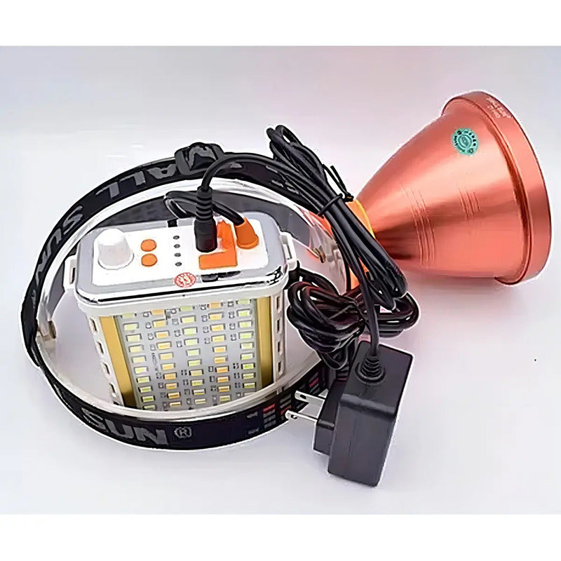 Linterna Foco Led 800w (reales) Caza Camping Minero Lampara Linterna Naranja Luz Blanco