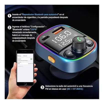 Transmisor Fm Bluetooth Cargador Auto Generic Pd-qc30