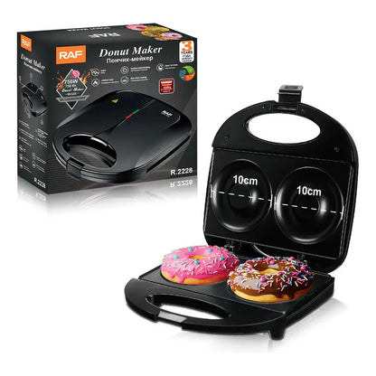 Máquina Para Donas Figostore Con 2 Espacios Grandes Y Antiadherente Negro