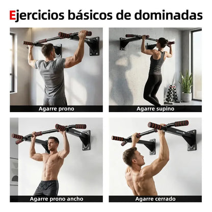Barra De Ejercicios Para Dominadas En Pared Y Sistema Mullti Negro