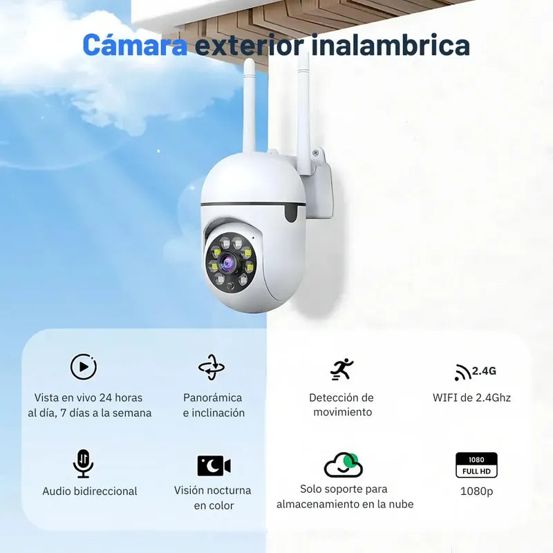 Pack X4 Cámaras De Seguridad Wi-fi Full Hd Ptz Con Visión Nocturna Y Audio Bidireccional Blanco