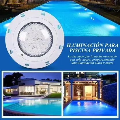 Lámpara Led Sumergible Rgb De 24w Con Control Remoto Para Piscina