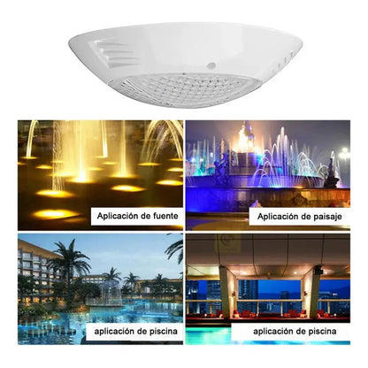 Lámpara Led Sumergible Rgb De 24w Con Control Remoto Para Piscina