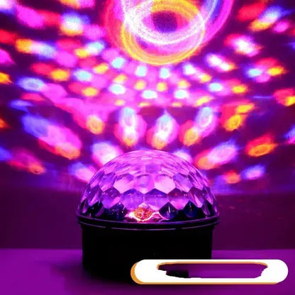 Bola Disco Espejada 18 Cm Con Luces Rítmicas Fiesta  X2