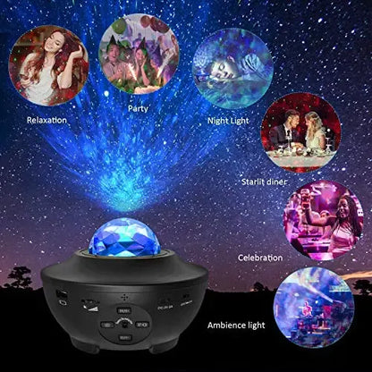 Proyector Galaxia Estrellas Universo Con Bluetooth Color De La Estructura Negro