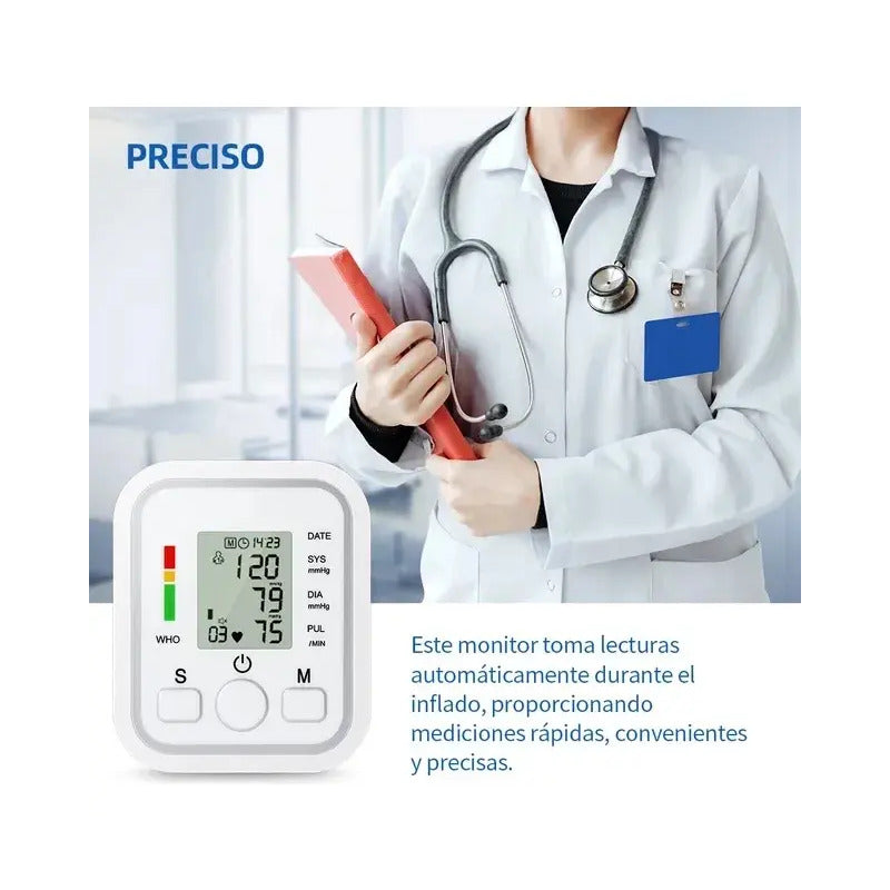 Pack De Tensiómetro Digital Y Oxímetro De Dedo Para Medir Presión Y Oxígeno Blanco