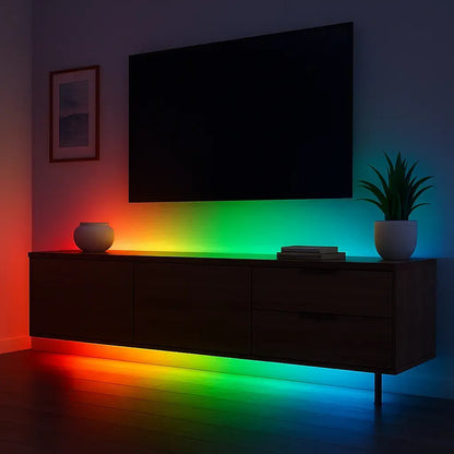 Kit 10 Metros Tira Luces Led Rgb 3528 + Fuente + Control Rgb