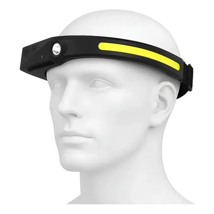 Lampara De Cabeza Led Cob Recargable Con Sensor Varios Modos Blanco Negro
