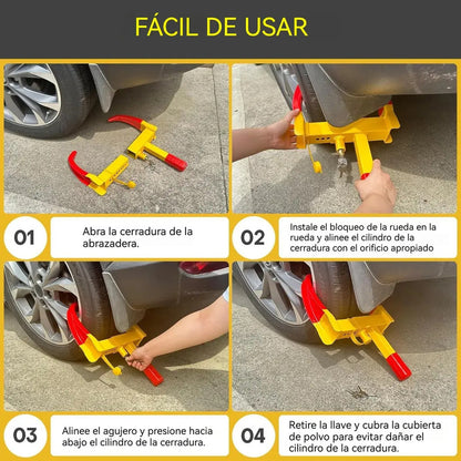 Tranca Volante Antirrobo + Traba Rueda Pack Auto Seguridad