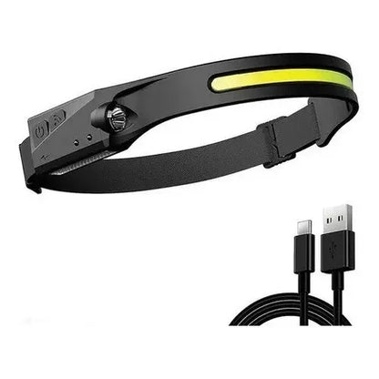 Linterna Cintillo Con Sensor Para Uso Frontal Cabeza 1 Tira Color De La Linterna Negro Color De La Luz Blanca Blanco Negro