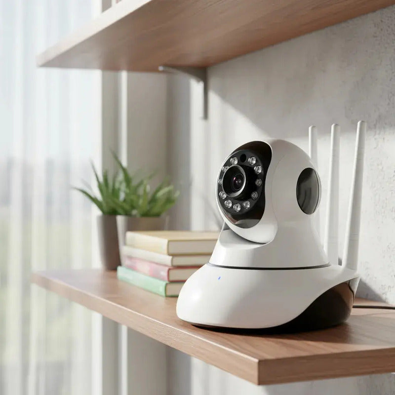 Camara Ip Wifi Hd Motorizada Vision Nocturna 360° Blanco