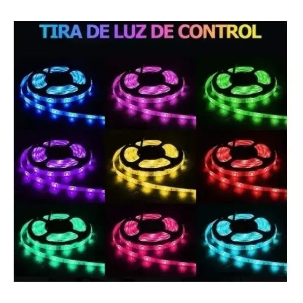 Luces Led Tira Rgb Multicolor Con Adaptador Control Remoto Rgb
