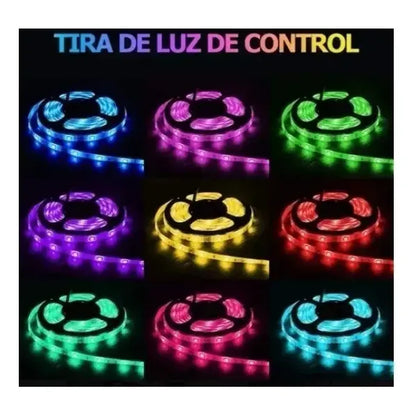 Luces Led Tira Rgb Multicolor Con Adaptador Control Remoto Rgb