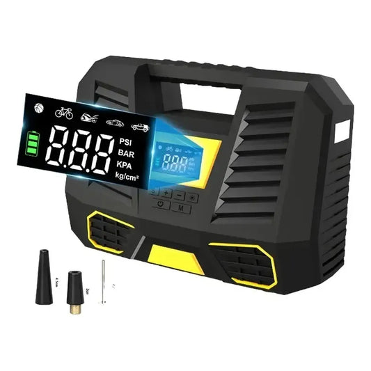Inflador De Neumatico Portatil Inalambrico 12v Bomba Digital Negro 50 Hz/60 Monofásica