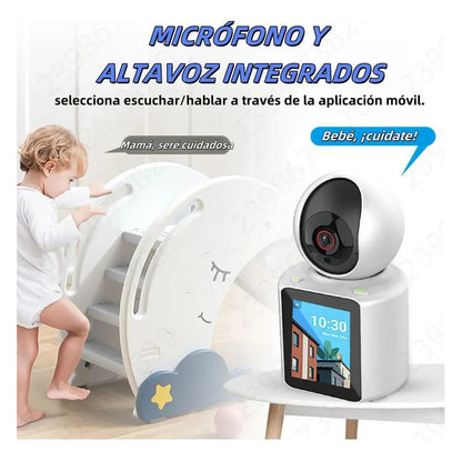 Cámara De Videollamadas Wi-fi Interior Figoimport Con Pantalla Hd Para Monitoreo De Adulto Mayor Y Bebés Blanco