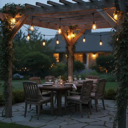 Guirnalda De Luces Ampolletas Plasticas Led Vintage Exterior Cadena Iluminacion Decorativa Terraza Patio Jardin Tira Flexible Hermetica Guirnaldas Decoracion Hogar Cobertura Fiesta Figoimport Cálida