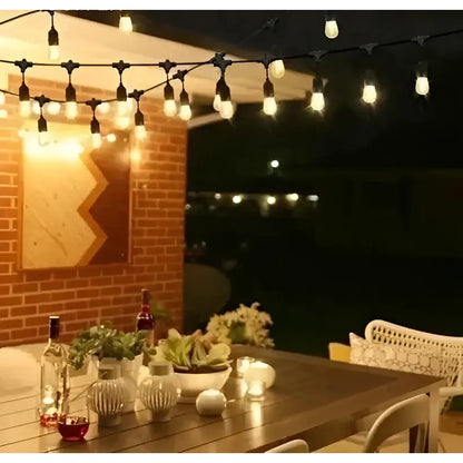 Soquete Guirnalda Terraza Patio Ampolletas Incl Luces Cálida