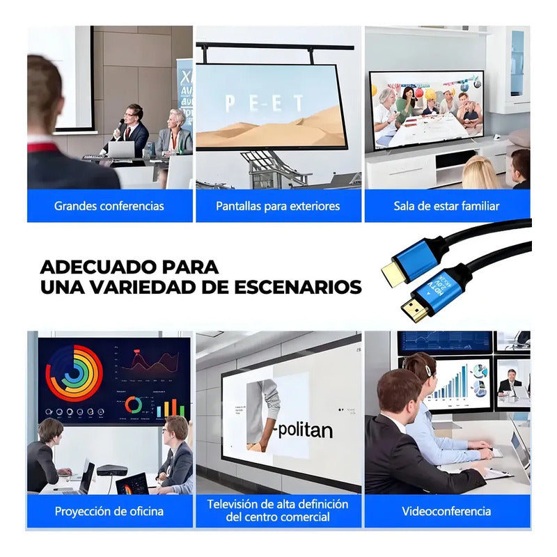 Cable Hdmi 4k Full Hd 5 Metros Reforzado