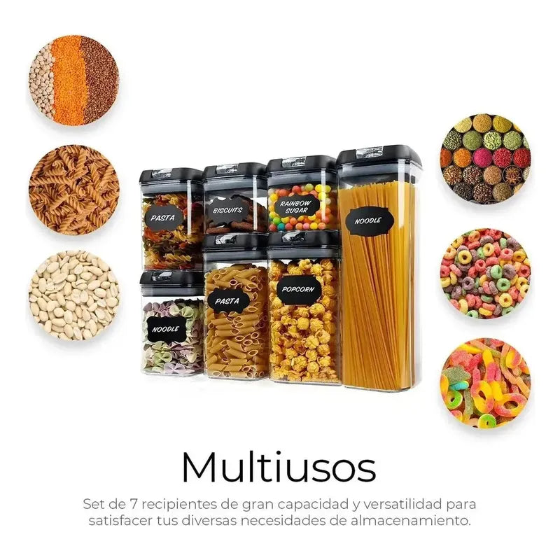Juego De Recipientes Herméticos Para Alimentos 7 Unidades