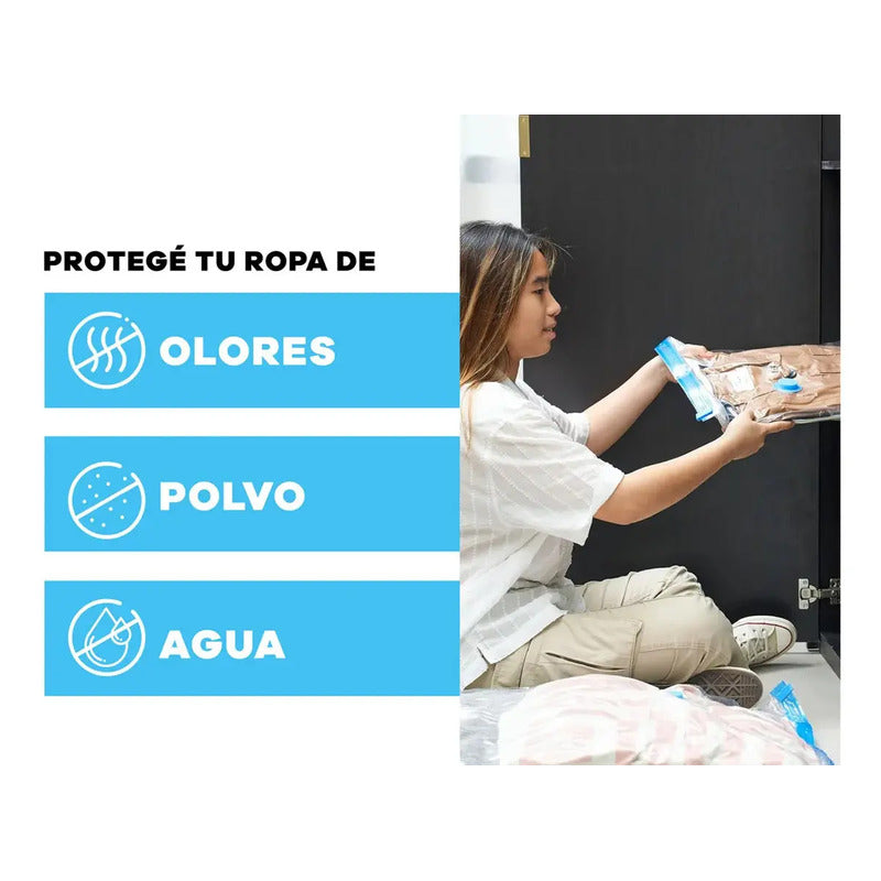 Bolsas Al Vacío Figostore 60x80cm Reutilizables Pack X6 Ropa Mantas