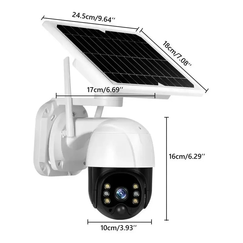 Camara Ip Solar Seguridad Wifi Exterior Hd 1080p Icsee Blanco