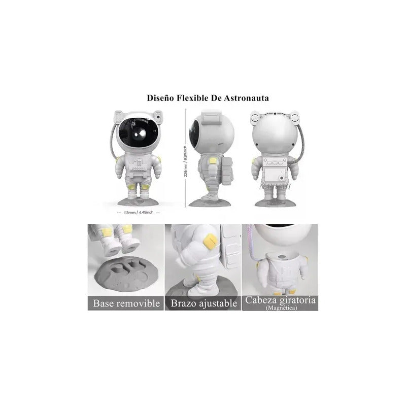 Lámpara Astronauta Proyector Láser Led Star Night Light Negro