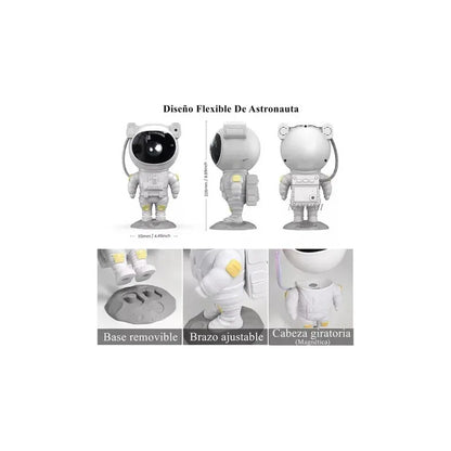 Lámpara Astronauta Proyector Láser Led Star Night Light Negro