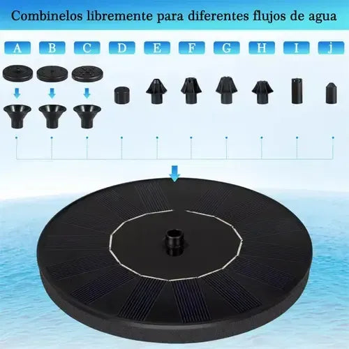 Fuente De Agua Flotante Piscina Con Energía Solar 4 Boquilla