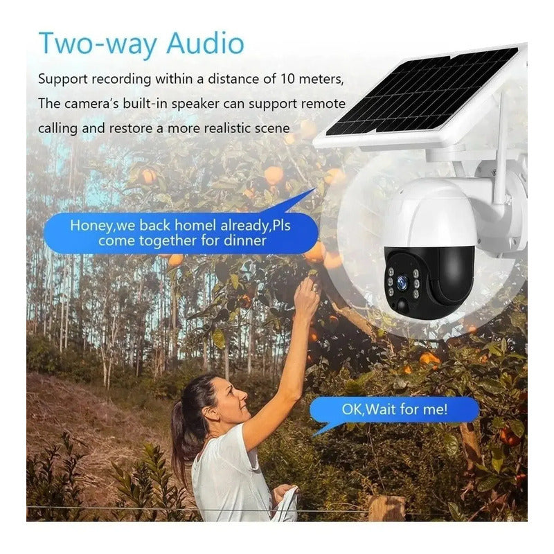 Camara Ip Solar Seguridad Wifi Exterior Hd 1080p Icsee Blanco