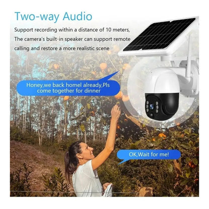 Camara Ip Solar Seguridad Wifi Exterior Hd 1080p Icsee Blanco