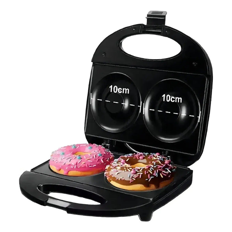 Máquina Para Donas Figostore Con 2 Espacios Grandes Y Antiadherente Negro
