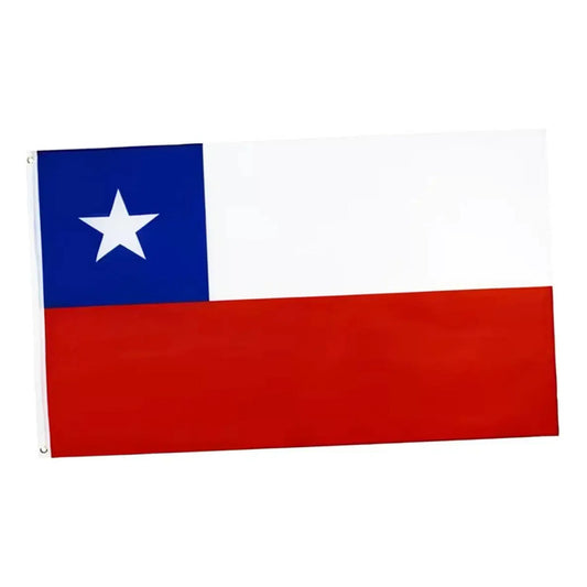 Bandera Chilena 90 X 135 Cm Con Enganches Para Mastil Chile