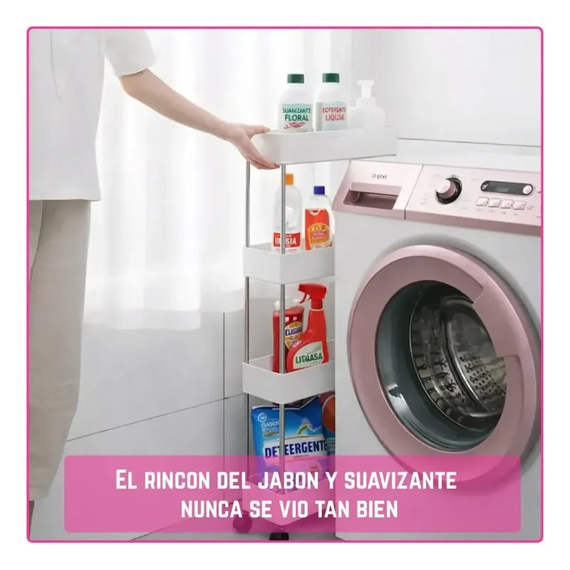Carrito Organizador 4 Niveles Delgado Blanco  Blanco