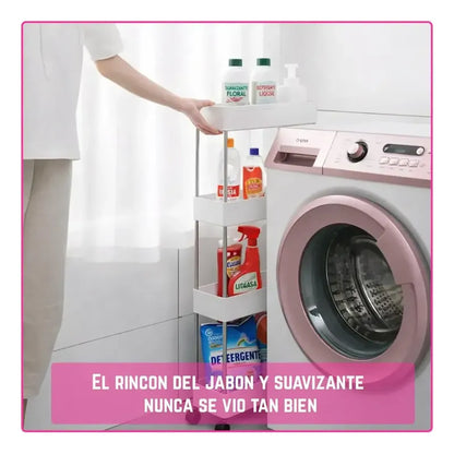 Carrito Organizador 4 Niveles Delgado Blanco  Blanco