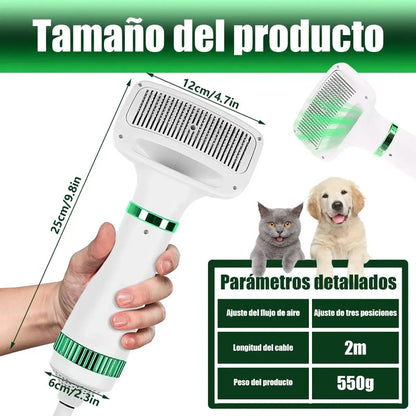 Cepillo Secador Quita Pelos Mascotas Perro Gato Saca Pelusas Blanco