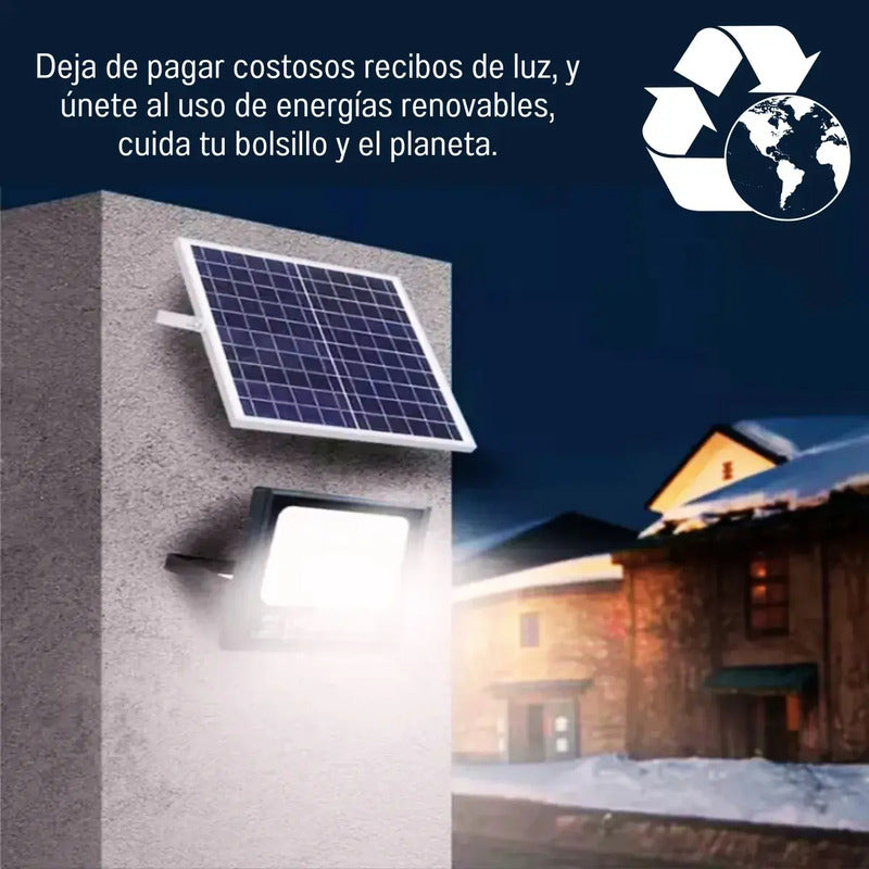 Reflector Solar Led 200w Tasbel Para Exterior Con Control Remoto Negro Blanco Frío