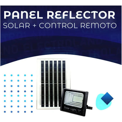 Foco Led Solar 100w Proyector Exterior Control Remoto Figo Negro Blanco Frío