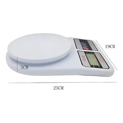 Pesa Digital Balanza De Cocina Comercio 1g A 10kg Portatil  Blanco 10 Kg