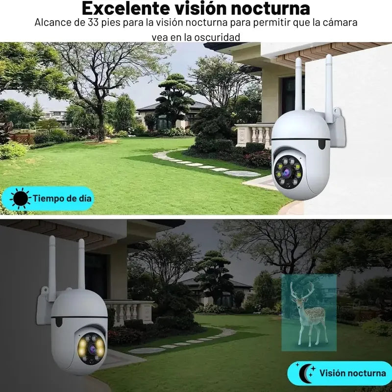 Cámara De Seguridad Domo Wi-fi Exterior/interior 360° Con Visión Nocturna Y Audio Bidireccional Full Hd Blanco
