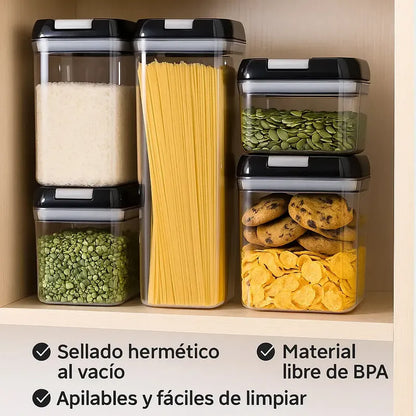 Juego De Recipientes Herméticos Para Alimentos 7 Unidades