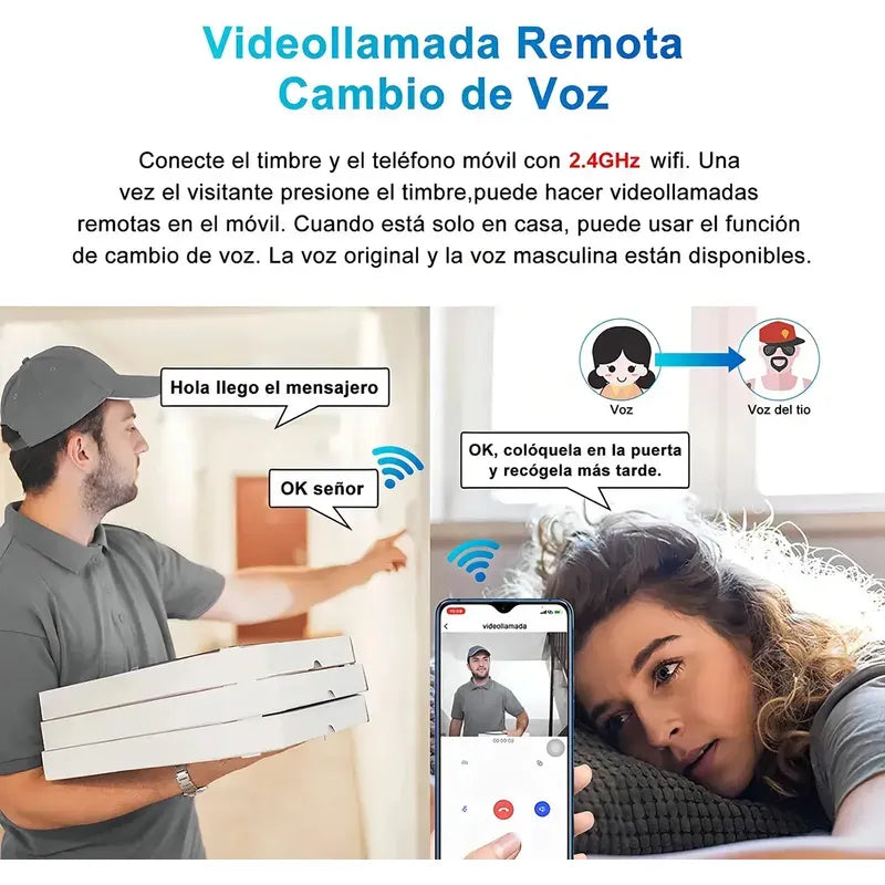 Figoimport Timbre Camara Wifi Seguridad Video Portero Inalámbrico Smart Herramientas Y Mejoras Del Hogar Figo Store Blanco