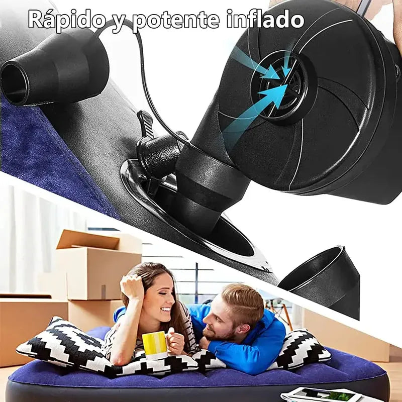 Bomba De Aire Eléctrica Portátil Para Inflables Y Colchones, Con Función Inflador Y Desinflador