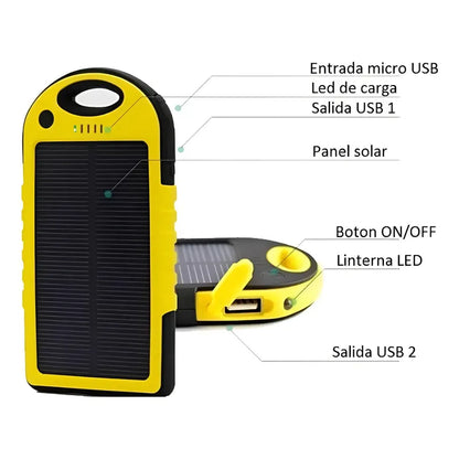 Cargador Solar Genérico Para Móviles Portátil Usb Variado