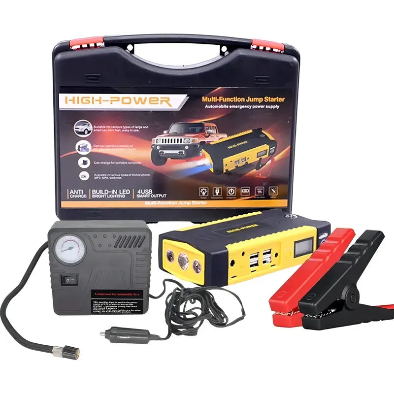 Partidor Bateria Auto Moto + Inflador Neumaticos Rueda