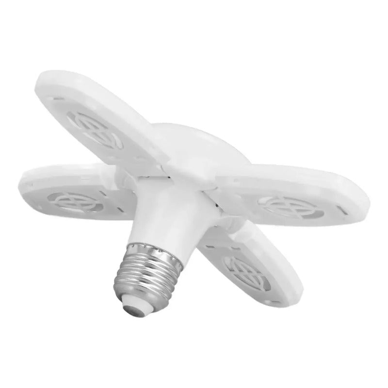Ampolleta Led 28w Plegable De 4 Aspas Para Techo, Con Ángulo Ajustable Y Control Remoto Blanco Frío