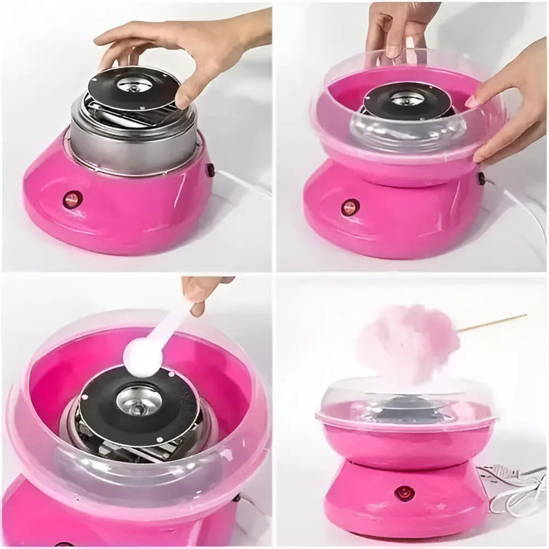 Máquina Algodón De Azúcar Eléctrico Caramelo 500w Color Rosa