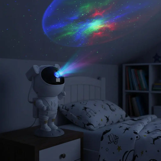 Lámpara Astronauta Proyector Láser Led Star Night Light Negro