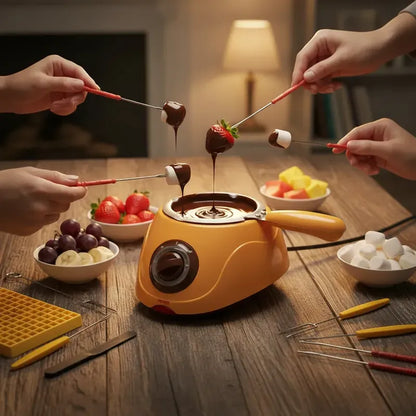 Maquina Donas + Fondue Chocolate Negro Y Amarillo